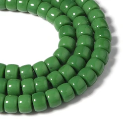 8*6mm/60PCS Dark Green Necklace Bracelet Charm Loose Glass Crystal Spacer Beads for Diy Jewelry Making