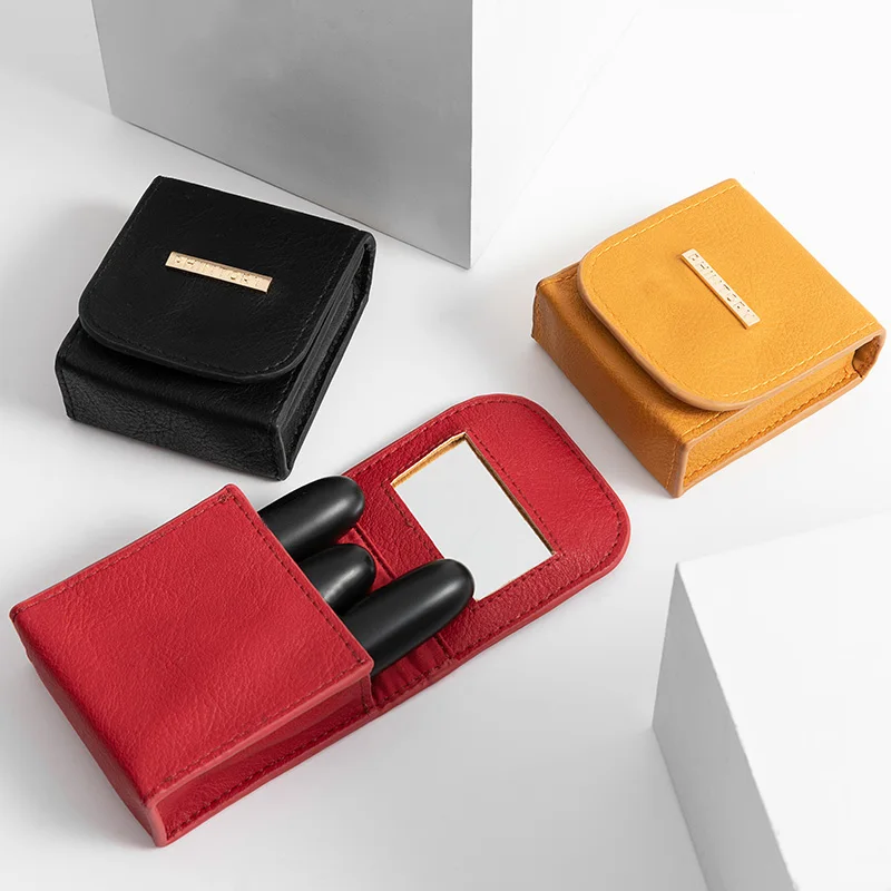Borsa cosmetica per rossetto con Organizer per custodia da viaggio a specchio custodia portatile in pelle PU per il trucco