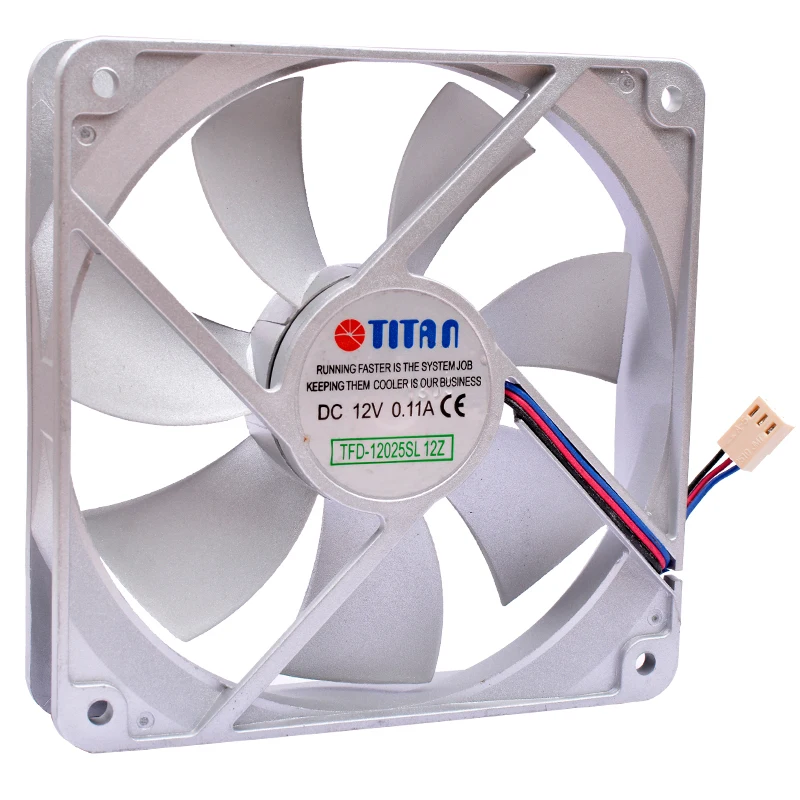 12cm 120mm fan 120x120x25mm 12025 12V 0.11A Silver fan 3 lines speed monitoring Quiet cooling fan suitable for chassis CPU