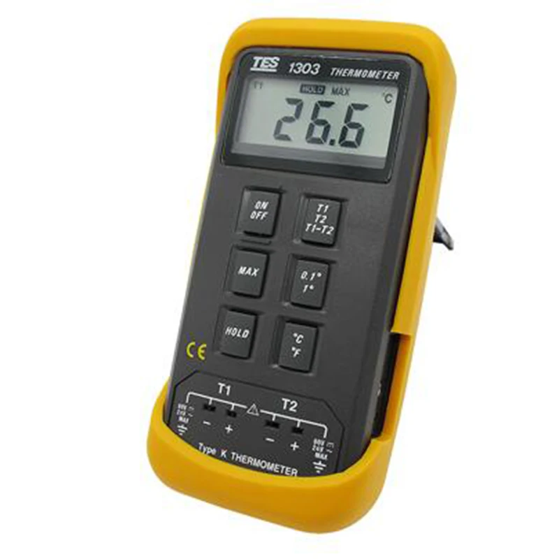 TES-1300 Thermometer Max Hold Function Date Hold Function Room Tempereture Compensated,K Type Thermocouple.