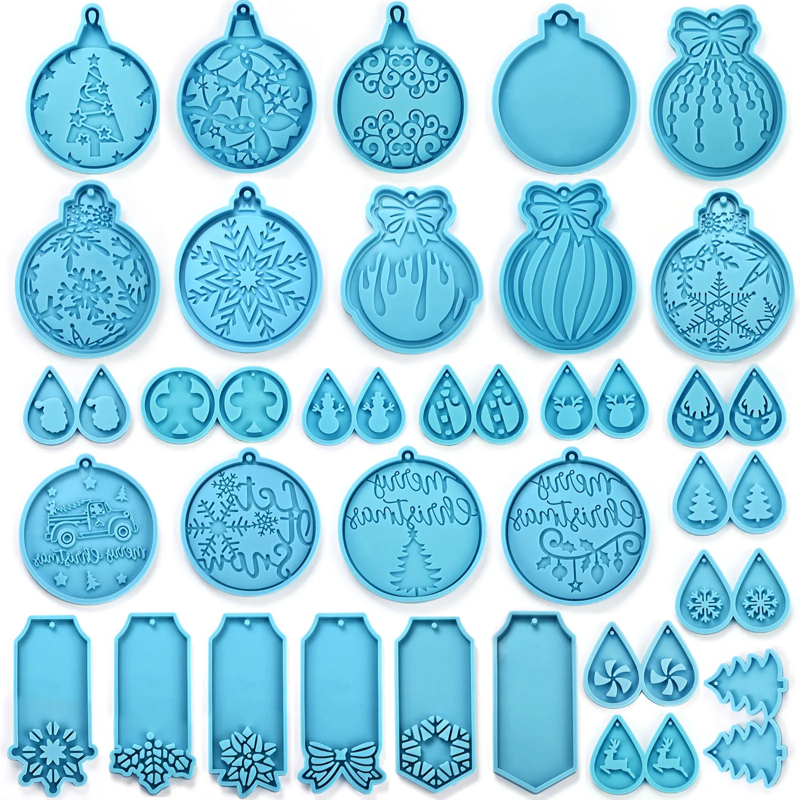 Christmas Ball Resin Mold Keychain Pendant Silicone Mold Epoxy Mold Candy Chocolate Jewelry Making Pendant Clay Molds