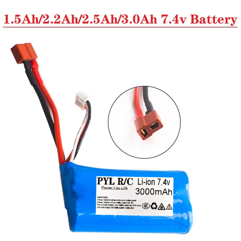 7.4V 2200mah/1500mah 18650 Battery for Wltoys 12428 12401 12402 12403 12404 12423 FY-03 FY01 FY02 rc toys parts 2S 7.4V battery