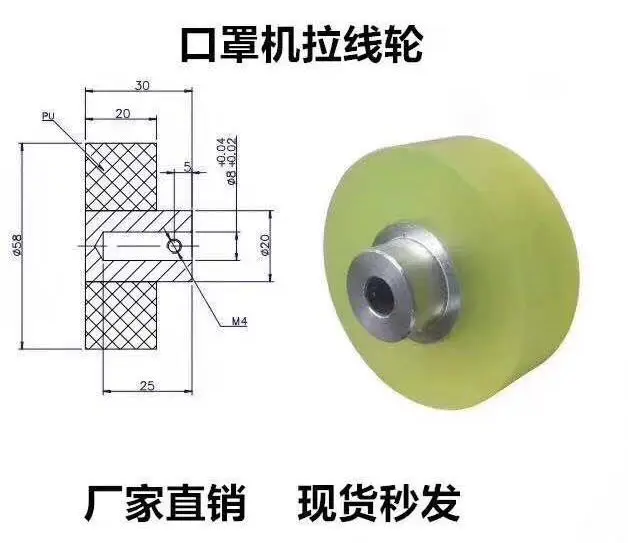 Nylon Top Cono N95 Rullo di Gomma per la Macchina Maschera Accessori DELL'UNITÀ di elaborazione Filo di Rinforzo di Gomma della Rotella Rullo di Rivestimento