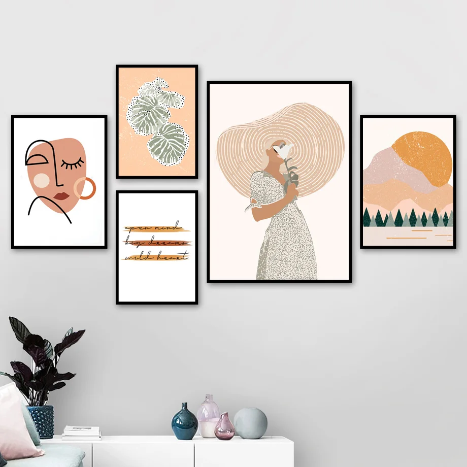Girl Body Geometry Curve Abstract Retro Wall Art Canvas Painting Nordic Posters And Prints Wall Pictures For Living Room Decor
