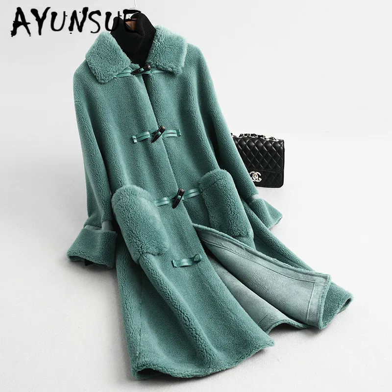 

AYUNSUE Real Fur Coat Women 2020 New Sheep Shearing Winter Coat Women Korean Vintage Wool Jacket Manteau Femme KQN59326 YY1585