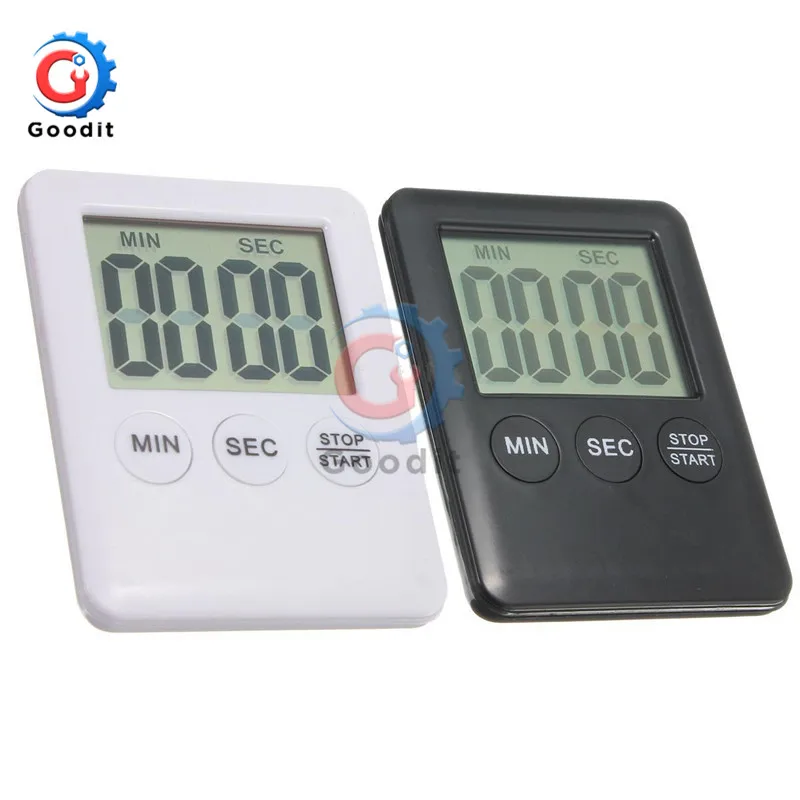 Super Thin Large LCD Digital Screen Kitchen Timer Square Cooking Count Up Countdown Alarm Magnet Clock Temporizador Magnetic