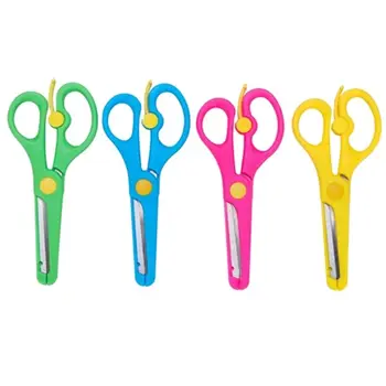 مقص أمان بلاستيكي للأطفال، مقص للأطفال الصغار، تدريب ما قبل المدرسة، أدوات القطع، الورق