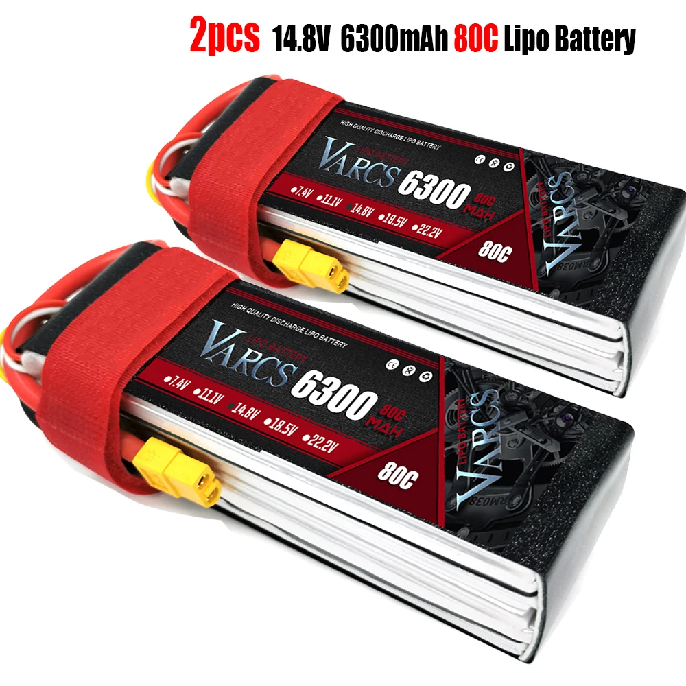 2PCS VARCS Lipo Batteries 2S 3S 4S 6S 7.4V 11.1V 14.8V 22.2V 6300mAh 100C/200C for RC Car Off-Road Buggy Truck Boats salash