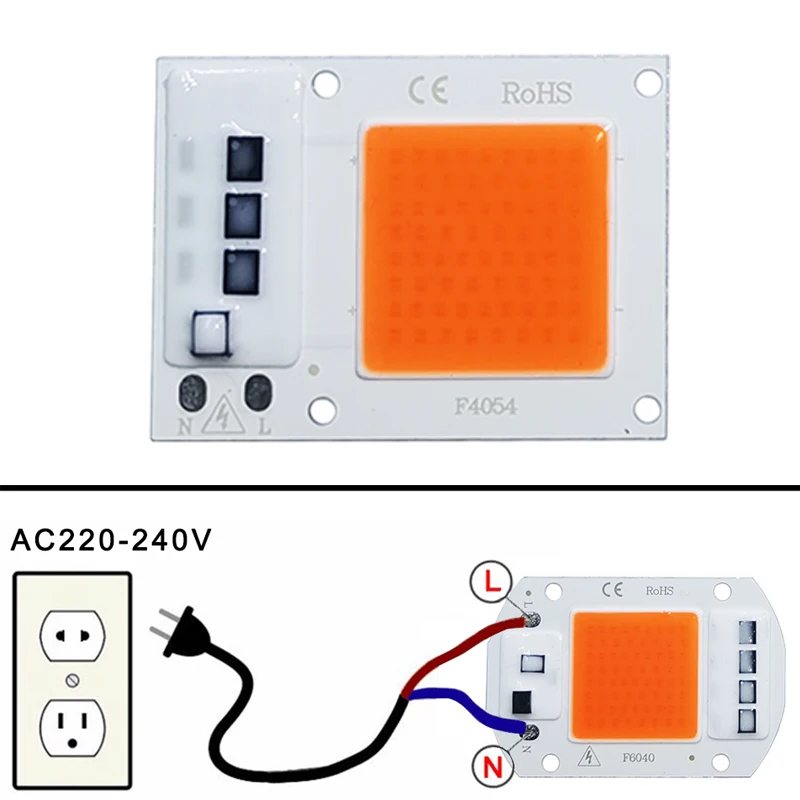 LED lamp Bead Chip Phyto Lamp Full Spectrum AC 220V 10W 20W 30W 50W For Indoor Plant Seedling Grow and Flower Growth Lighting