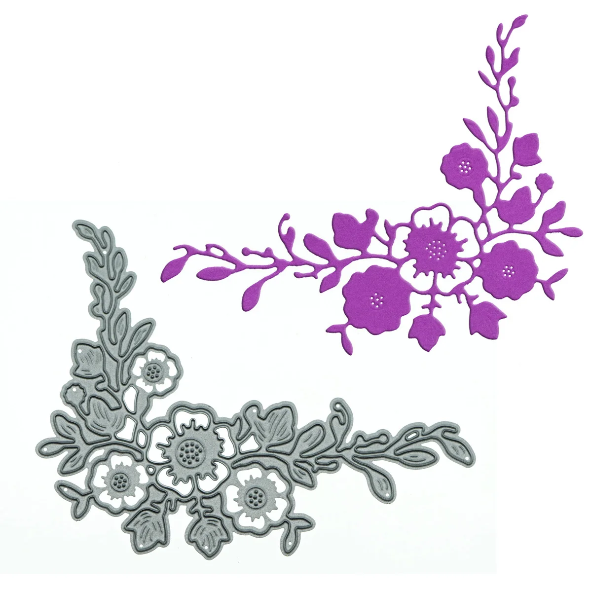 L Shape Metal Cutting Dies Flourish Floral Vine Pattern For Scrapbooking Clipart Craft Paper Decorating Cutter Mold Stencil