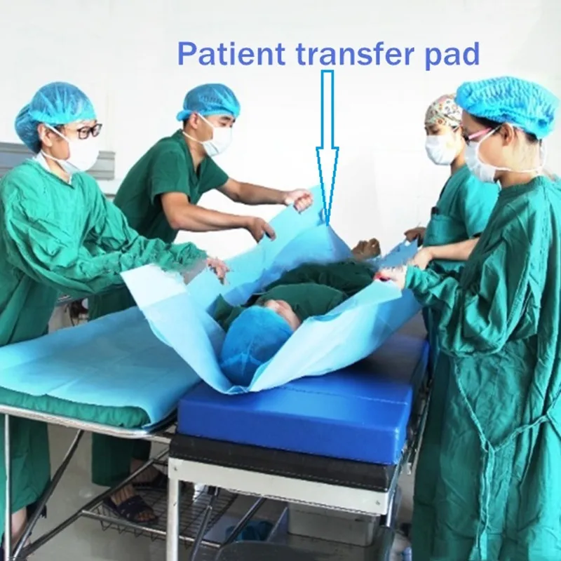 

Disposable Medical Moveable Patients Transfer Pad Elderly Disabled Patient Safety Mobility Non-woven Bed Sheet with Handles