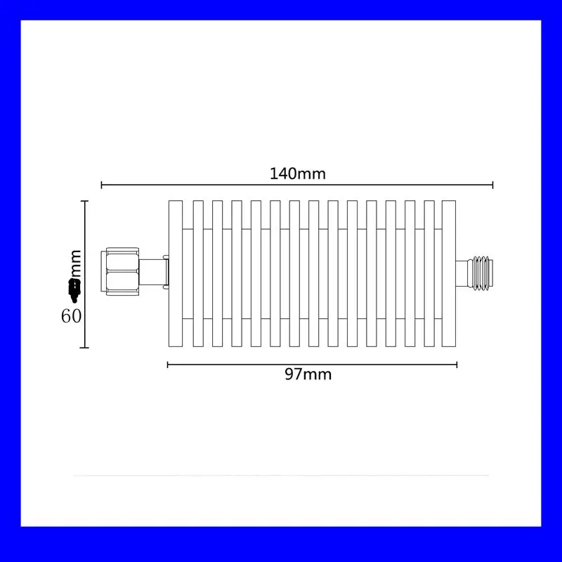 100W N Type N Male Plug to Female Jack Attenuator DC-3Ghz/4Ghz 1/2/3/5/6/10/15/20/30/40/50/60db RF Coaxial Power Connector