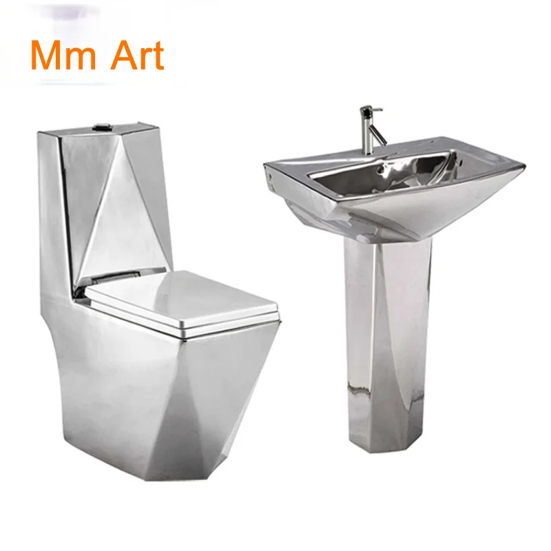 Artistic Plain Golden One Piece Closestool Siphon Fluishing S-Trap Floor Mounted Luxious Villa Bathroom Seat Toilet