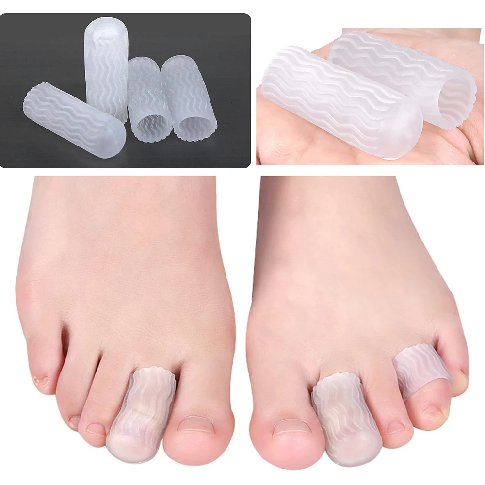 2Pcs = 1 Ngón Chân Bảo Vệ Thoáng Khí Xỏ Ngón Silicone Có Ống Xác Thối Calluses Vỉ Mũi Tách Ngón Và ngón Tay Vệ Binh