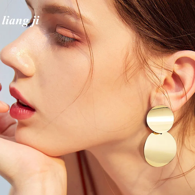 Earrings For Woman Earring For Clip Gold Hoop Stud Star Flowers Tassel Luxury Geometric Big Circle Retro Metal Wafer Earrings