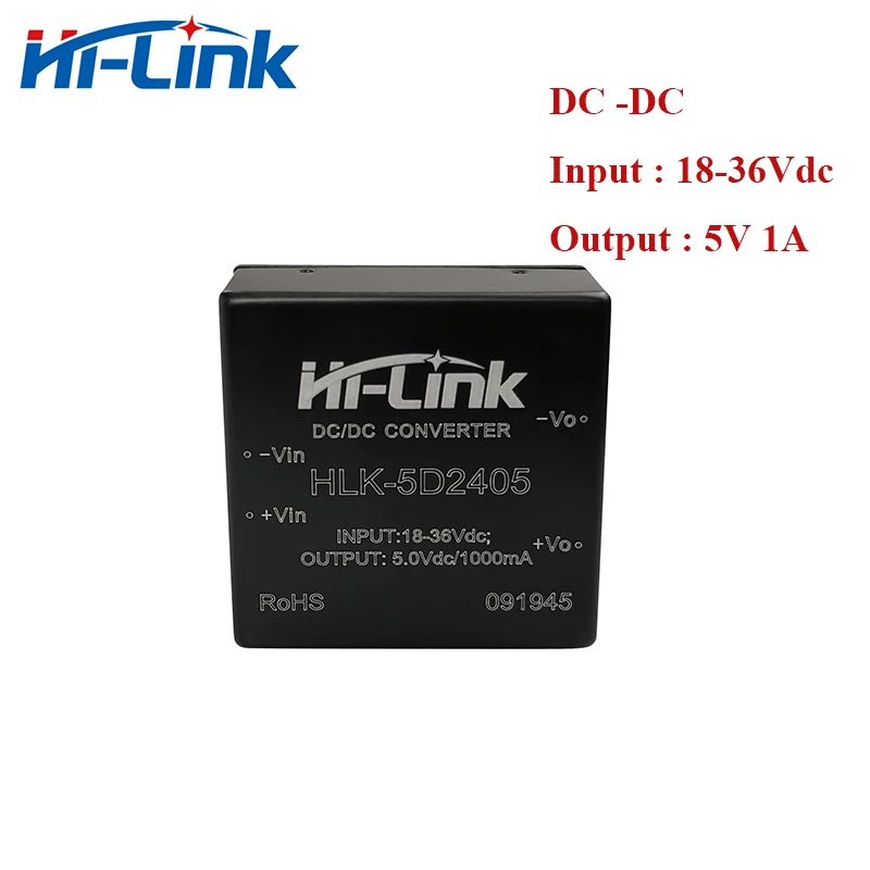 

Free Ship 10pcs/lot DC to DC 24V to 5V 1A Hi-Link power supply factory directly sale 5D2405