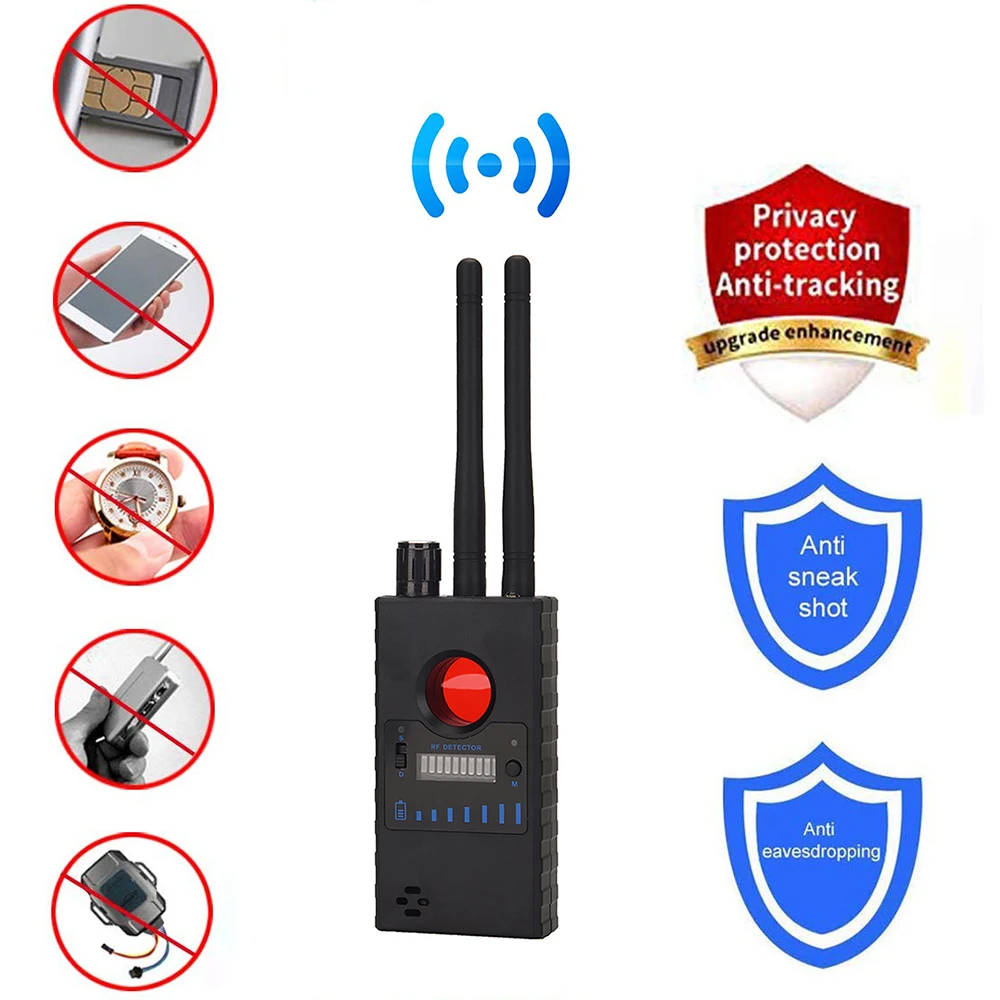 G528 Dual Antenna Anti Candid Camera Detector Wireless RF Signal Detects GPS Tracker GSM Mobile Wifi Pinhole Cam Spy Bug Scanner