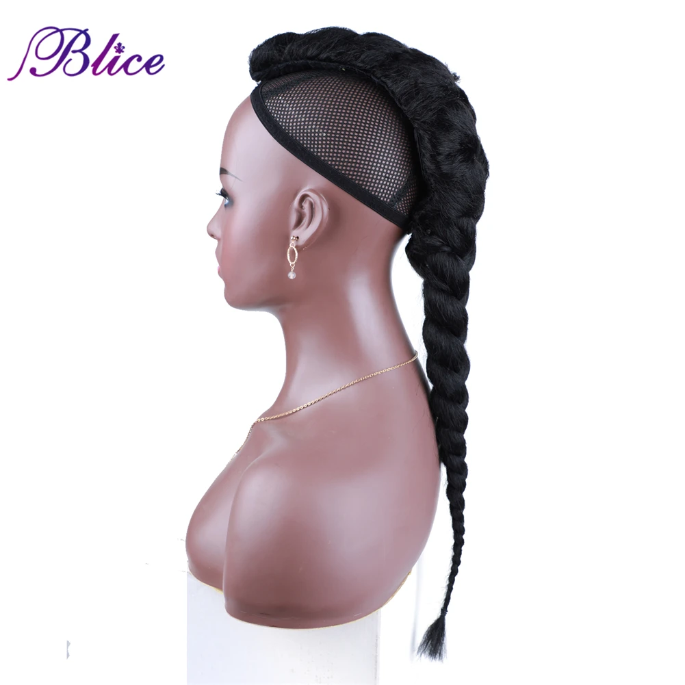 Synthetic Braided Ponytail Hair Extensions 30 Inch Long Length Braids Clip In Hairpieces Easy To Wear