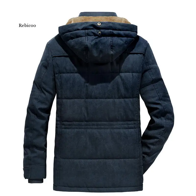 Nieuwe Mannen Warme Dikke Parka Jas Winter Toevallige Waterdichte Fluwelen Jas Mannelijke Uitloper Winddicht Hooded Parka Overjas Rits