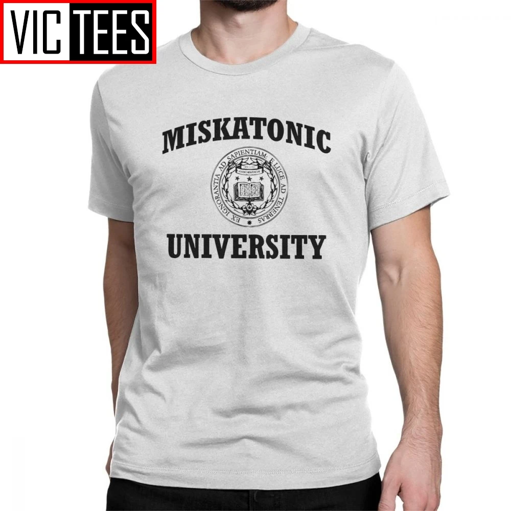 Miskatonic University T-Shirt for Men Necronomicon Call Of Cthulhu Lovecraft Fun 100 Premium Cotton T Shirt Graphic Sweatshirt