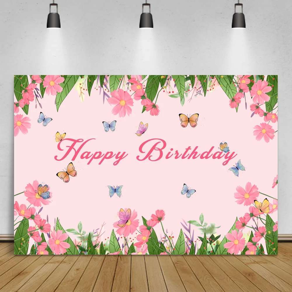 Laeacco Neugeborenen Hintergründe EIN Wenig Schmetterling ist Auf Dem Weg Blumen Glitters Baby Geburtstag Fotografie Kulissen Foto Studio