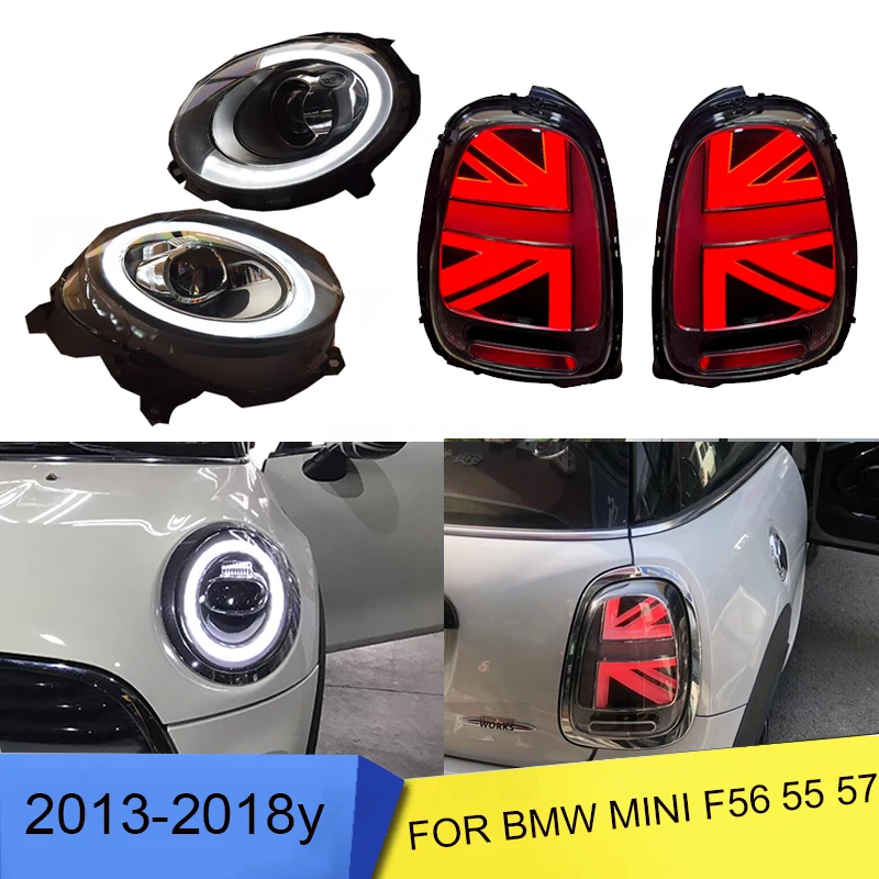 Car Styling per Mini F55 F56 F57cooper fari a led tutti i fari a LED Angel eye led DRL + indicatore di direzione luce anteriore lente bi-xeno