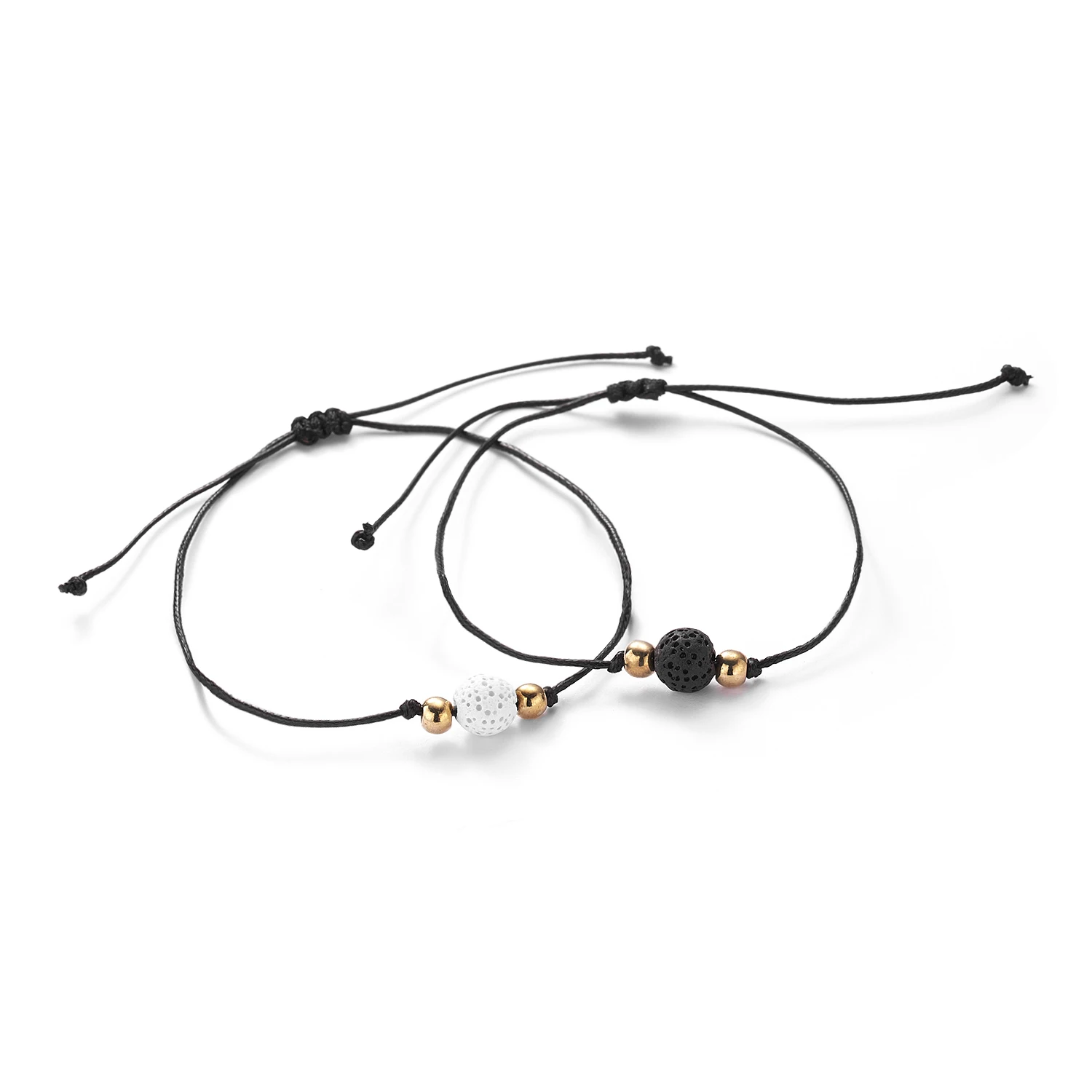2 teile/satz Charme Paar Freundschaft Armband Liebe Herz Daisy Vulkanischen Stein Perle Armreifen Armband Für Frauen Männer Glück Merk Schmuck – Detail 13