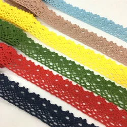 2Yards 1-6cm Crocheted Webbing Cotton Lace Trims for Handmade DIY Sewing Garments Accessories Wedding Deco Gift Floral Packing