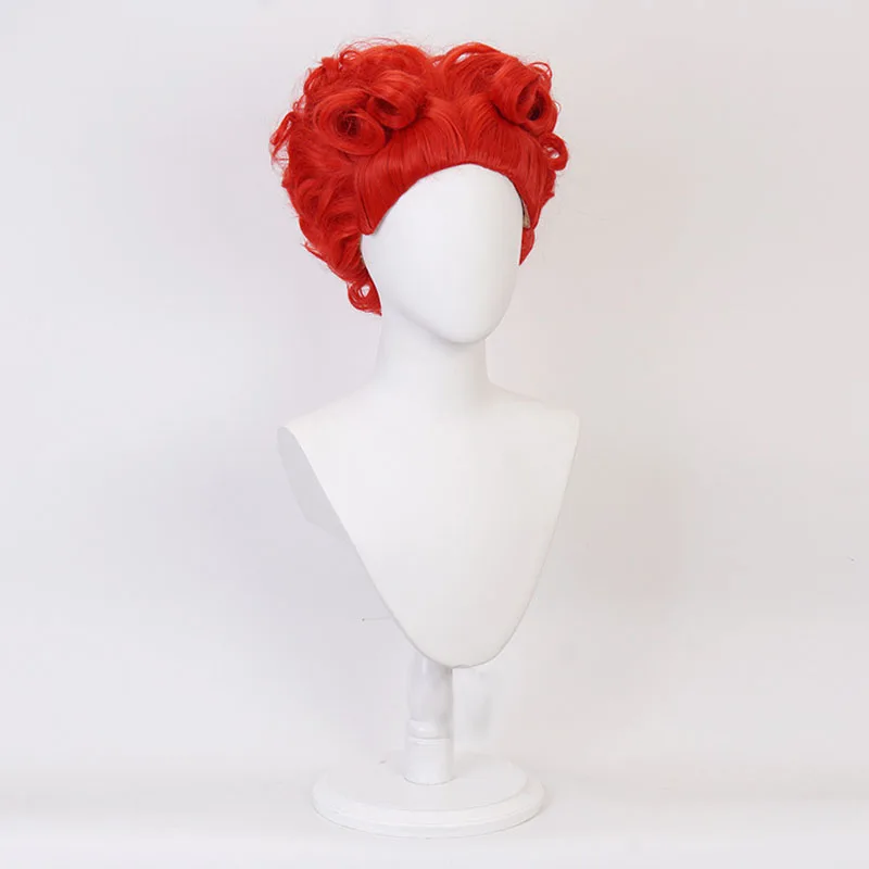 The Red Queen Cosplay Wig Alice in Wonderland Women Queen of Hearts Costume Red Hair +Wig Cap Halloween Gifts