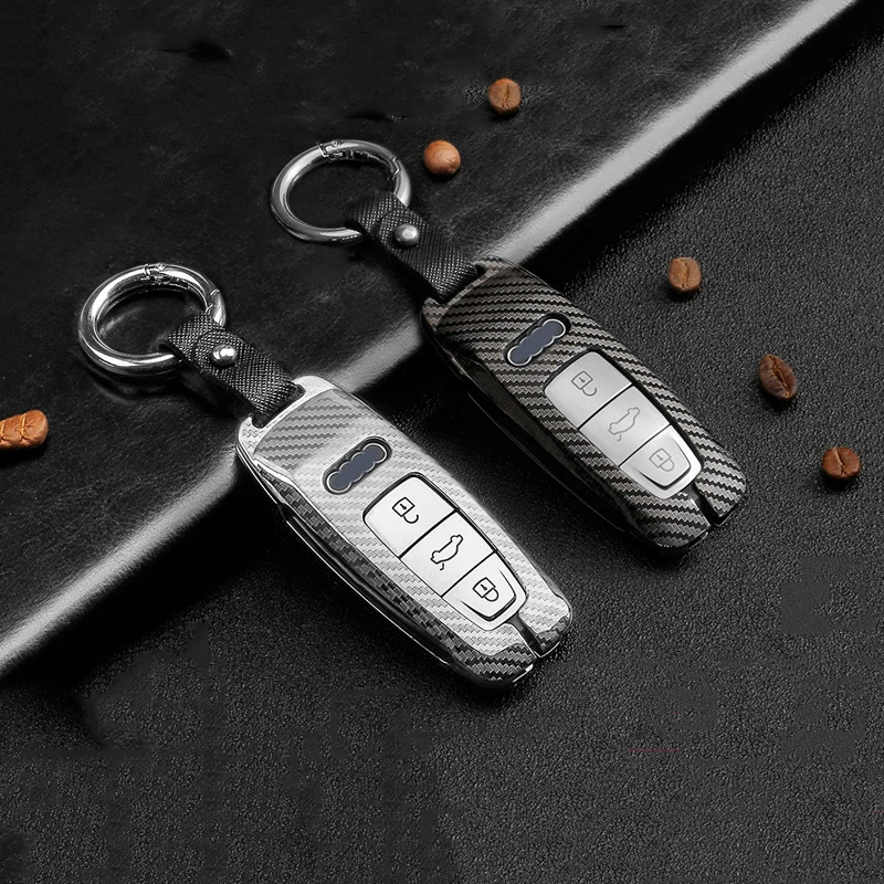 Hight quality Galvanized Alloy Suede panel Car Key Cover Case For Audi A4L A6L Q5 S6 A8 A5/A7 S5/S7 Intelligent Remote Keyless