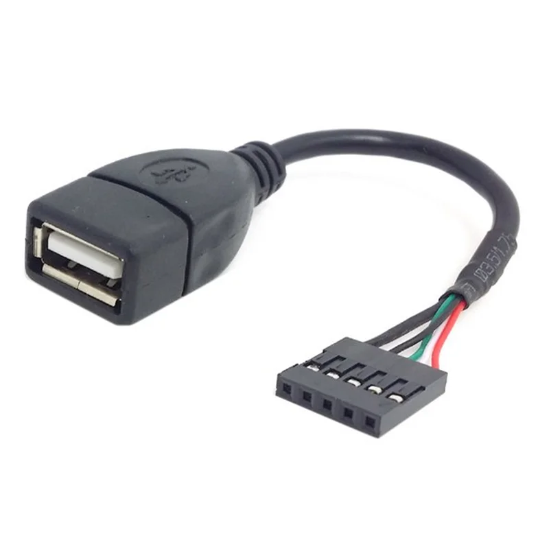 10cm USB 2.0 femmina a 5Pin femmina connettore USB PCB scheda madre cavo cavo schermante USB cavo DuPont 2.54 a 5pin per Computer