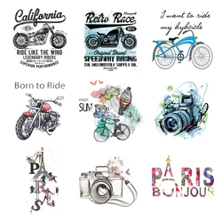 Iron-on Transfers for Clothing Patches for Clothes Stickers Diy Biker Motorcycle Patch Fusible Transfer Vinyl Adhesive Stripe I