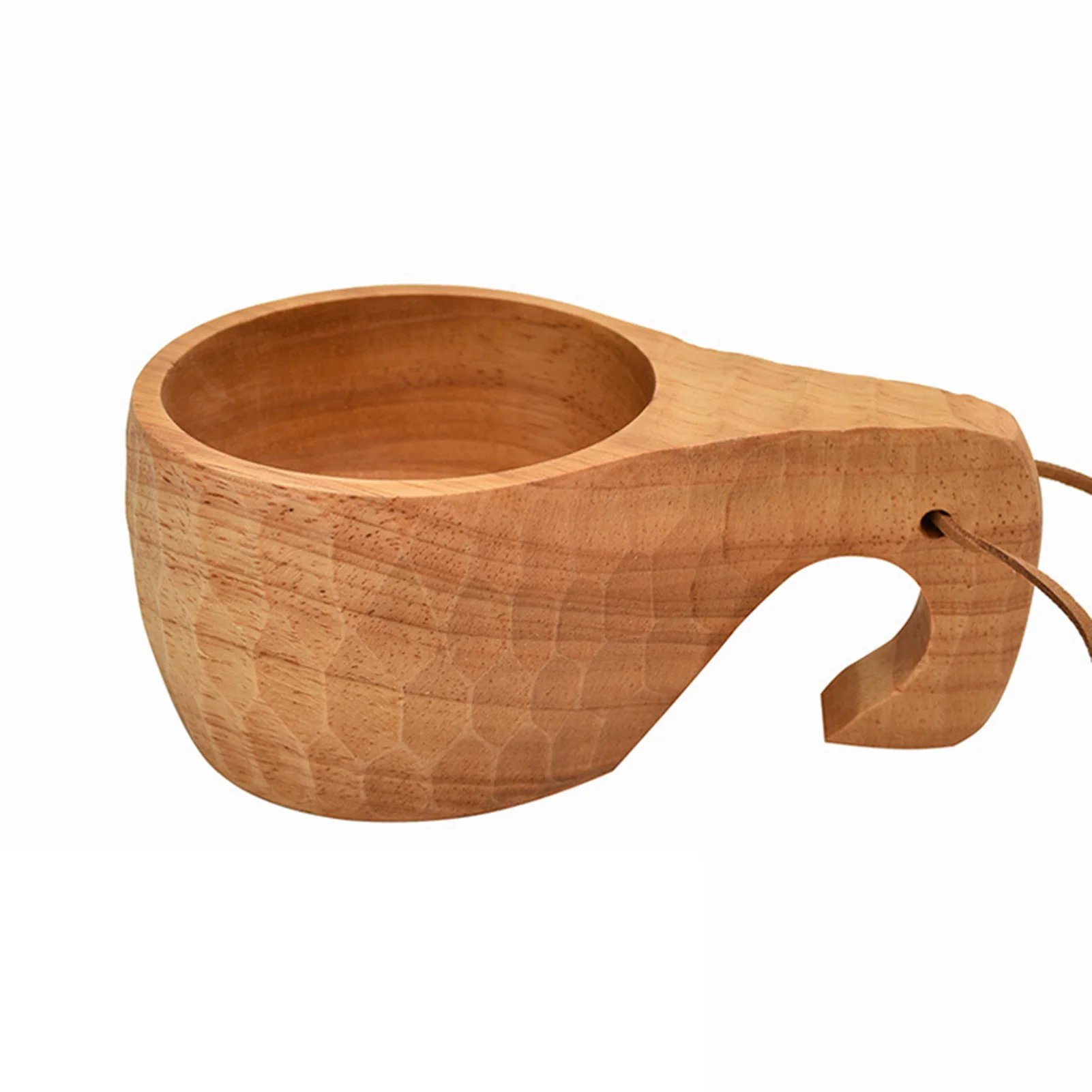 Wooden Camping Mug Wooden Tea Cup Portable Kuksa Wooden Mug For Coffee Tea Milk For Hiking Camping Backpacking 200ml With Lanyar