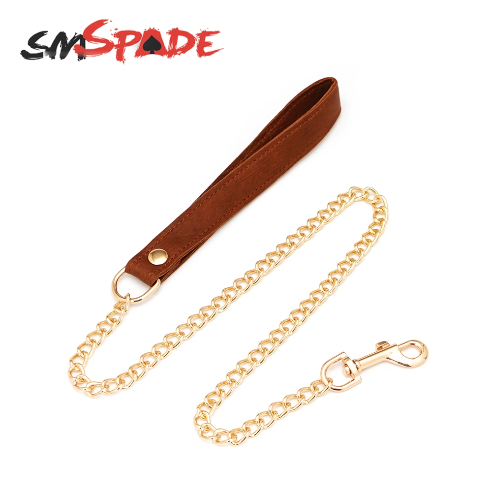 SMSPADE Bondage Leather Collar with Leash Sex Games BDSM Slave Sex Toys Bondage Necklace Adult Toys for Couples