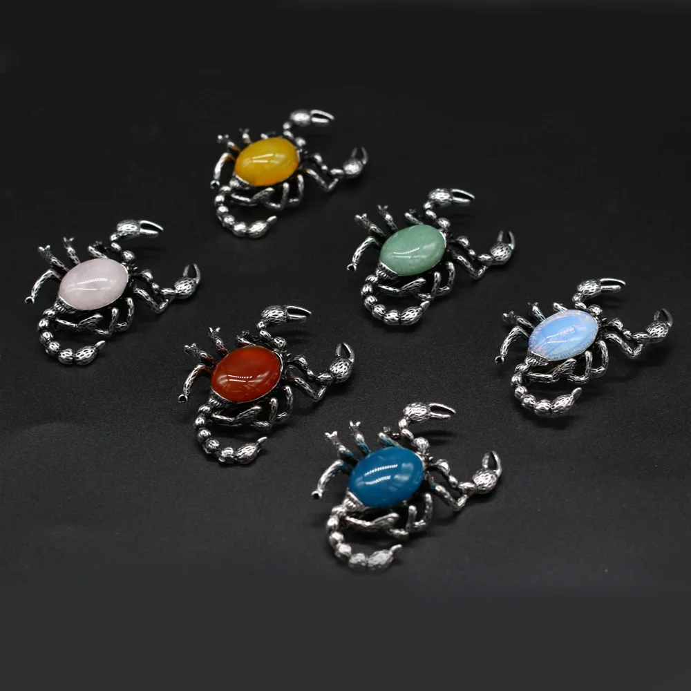 Natural Stone Brooches Lady Girl Pin Rose Quartzs Agates Pendants for Women Weddings Banquet Party Brooches Pins Gifts 32x52mm