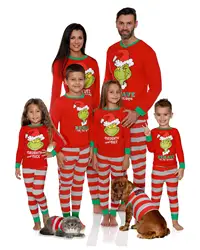 Matching Christmas Family Pajamas Sets Adult Kid Baby Pullover Tops  and Pant Outfits Xmas Pjs 2 Pcs Set for New Year Festival