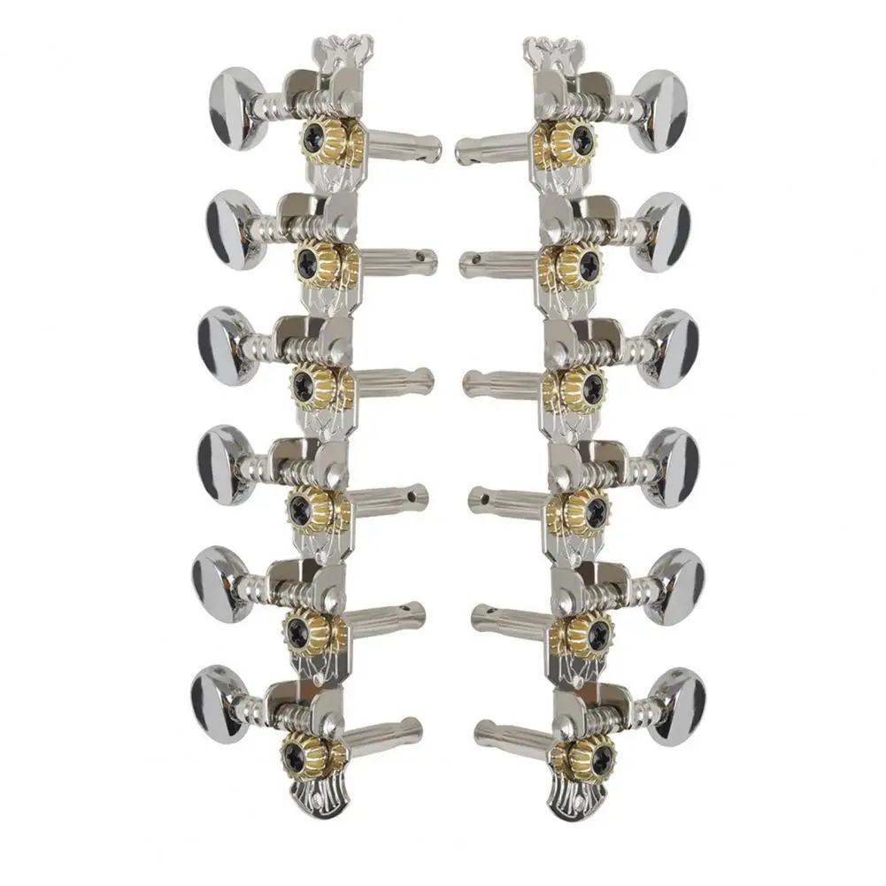 50% Hot Sale 1Set 6-link 12-string Round Head Column Pegs Tuning Keys Tuner for Electric Guitar Convenient Guitar Tuning Pegs