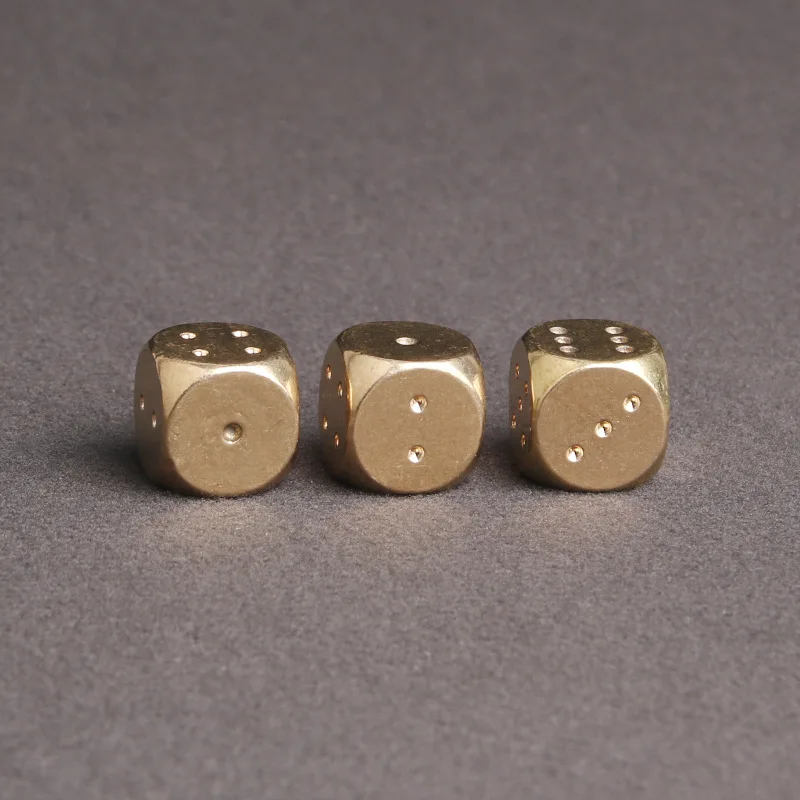 Creative 13MM/11MM Brass Dice Figurines Miniatures Home Desktop Decor Mini Ornaments Copper Dice Home Decoration Accessories