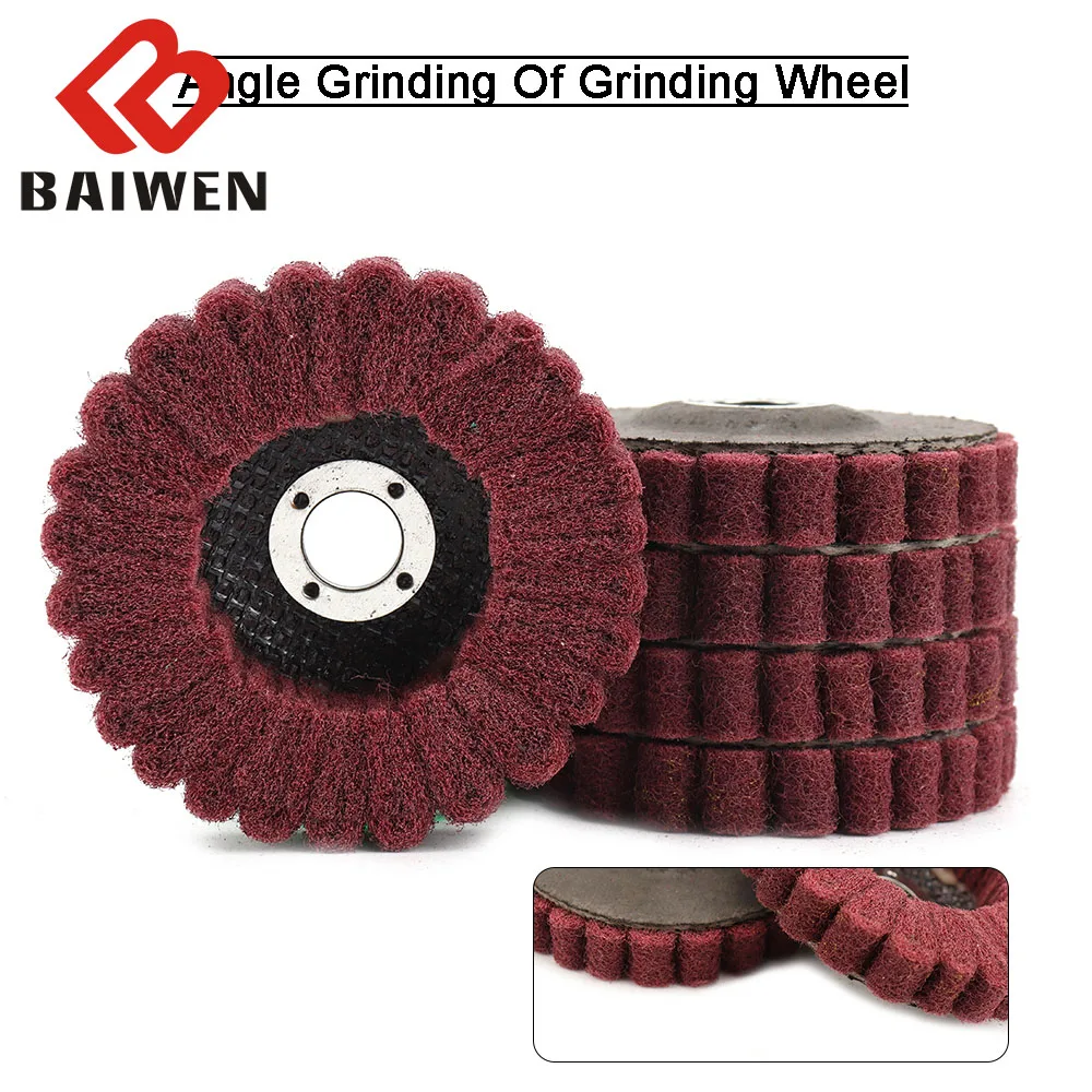 

2/5/10Pcs Nylon Fiber Polishing Wheel Discs Flower type Abrasive Scouring Pad Polishing Grinding For Metal Cleaning Hand tools