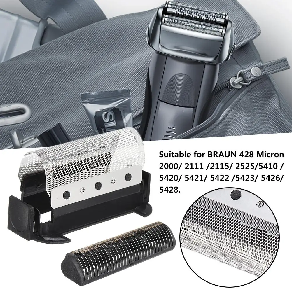 For BRAUN 428 Micron 2000 Series Electric Razor Shaver Replacement Cutter Head & Foil, 2000/2111/2115/2525/5410/5420/5421/5422