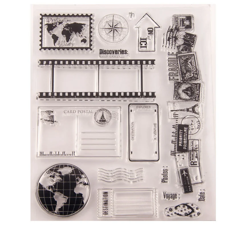 

Transp arent Stamps New Travel sign 2020 Rubber Silicone Seal for DIY Scrapbooking Card Making Album Decoroation Crafts