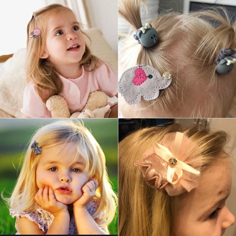 8Pcs/Set Girls Cute Hair clips Hair Accessories Bow Flower Animal  Hair bands Headwear Kids Cartoon Hairpins Headdress Ornaments image 2