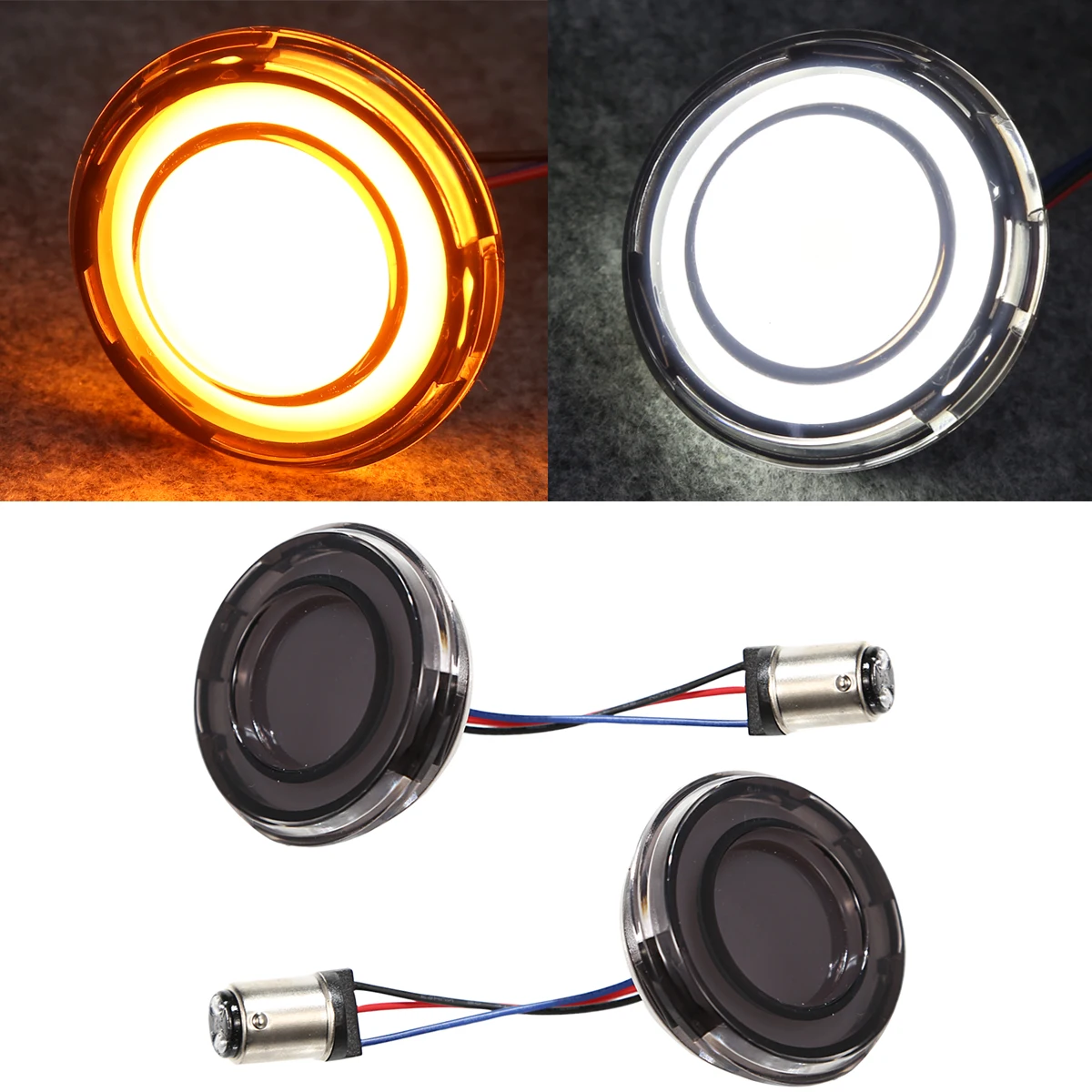 1157 LED Turn Signal Light With Indicator Lens For Harley Touring Street Glide Dyna Heritage Softail V Rod Sportster 883 1200