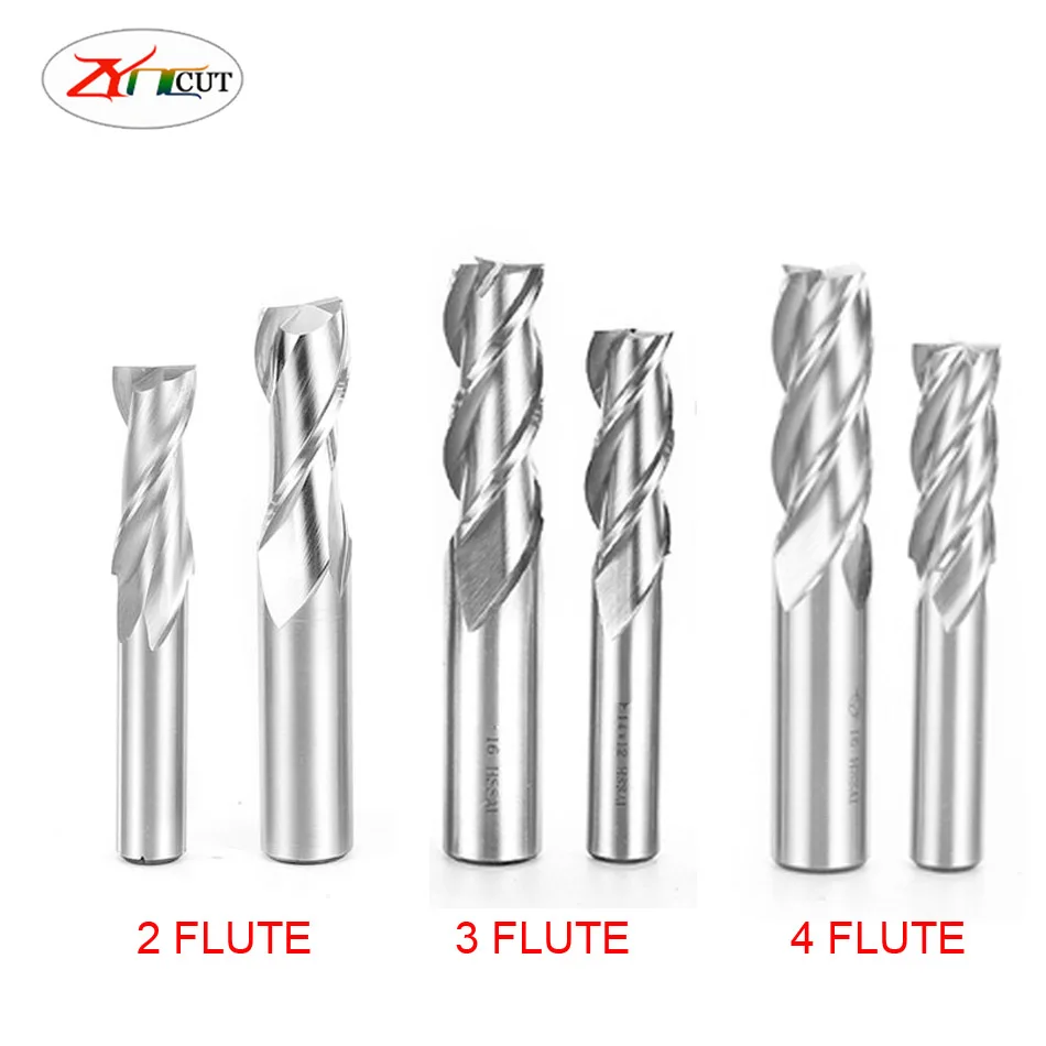 D1-50mm End Mills High Precision HSS Metal mill Cutter 2 3 4 Flutes Teeth Aluminum Milling Tool Key Seater Router Bit