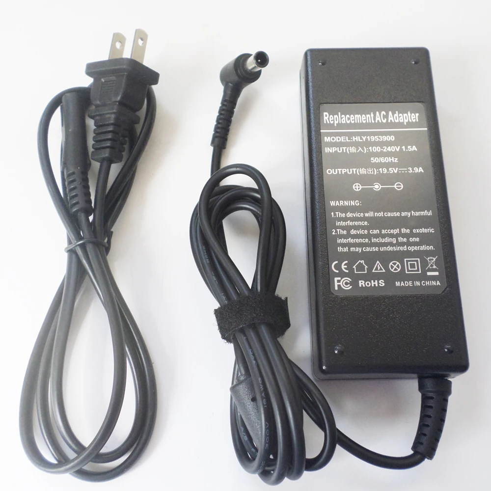 76W AC Adapter Charger Power Supply Cord For Sony Vaio VGN-SR SZ AX BX BZ FE FJ FS FZ CR CS NR NW S3 S4 S5 Z A E C N Series 3.9A