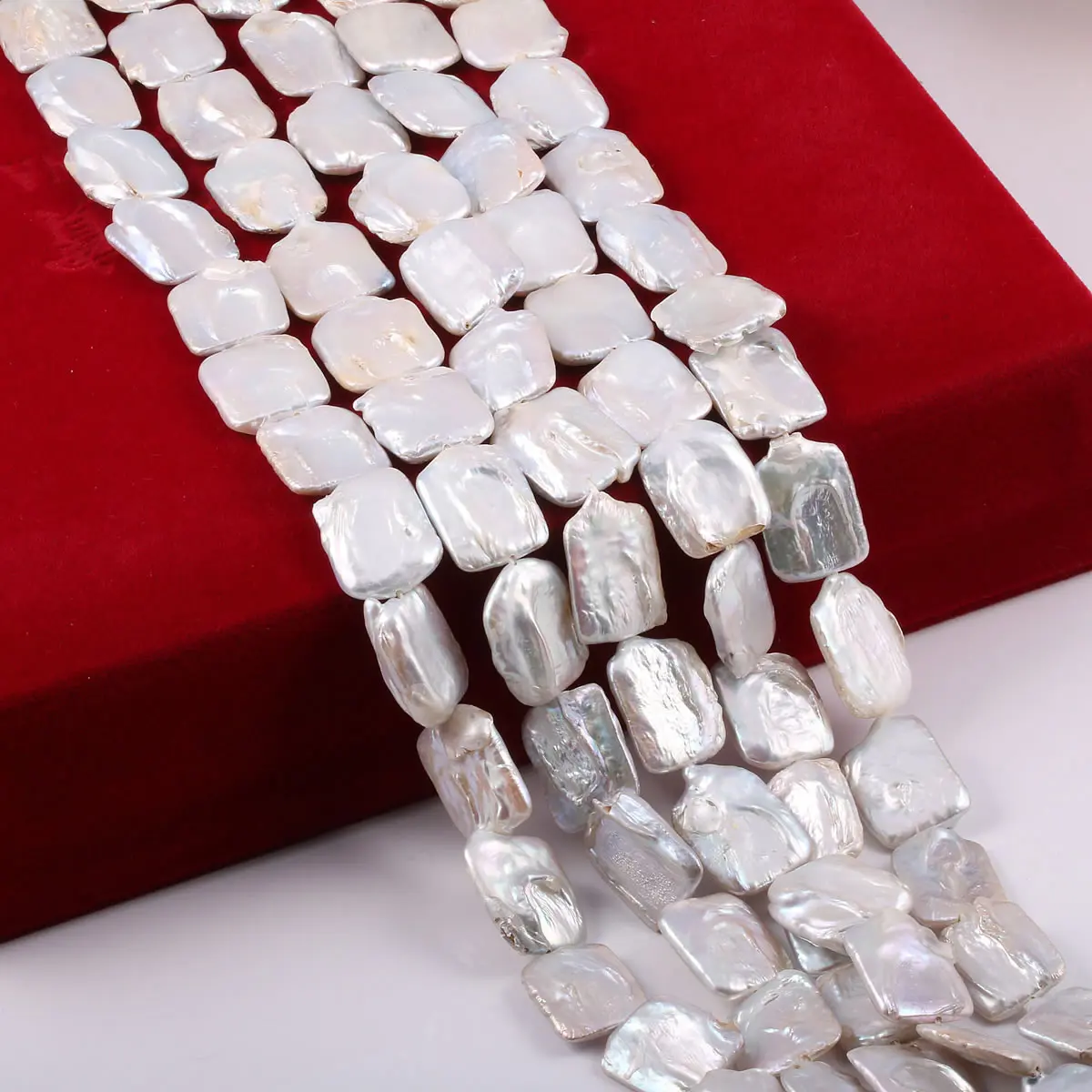 Natural Freshwater Pearl Beading Square Shape Loose Beads for DIY Women Necklace Bracelet Jewelry Making Fine Jewelry 16x22mm