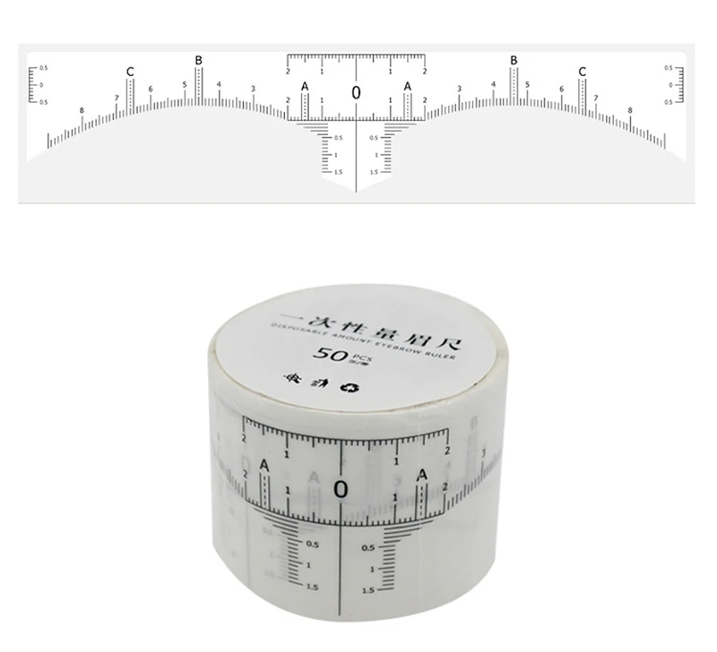 50PCS Einweg Augenbraue Herrscher Aufkleber Klebstoff Microblading Augenbraue Tattoo Stirn Styling Mapping Guide Permanent Make-Up-Tool – Detail 6
