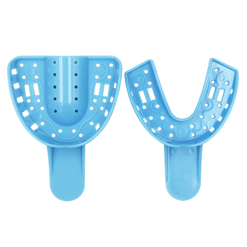 2pcs Dental Impression Teeth Tray Plastic Disposable Children Kid Teeth Tray Holder Dental Central Supply Materials