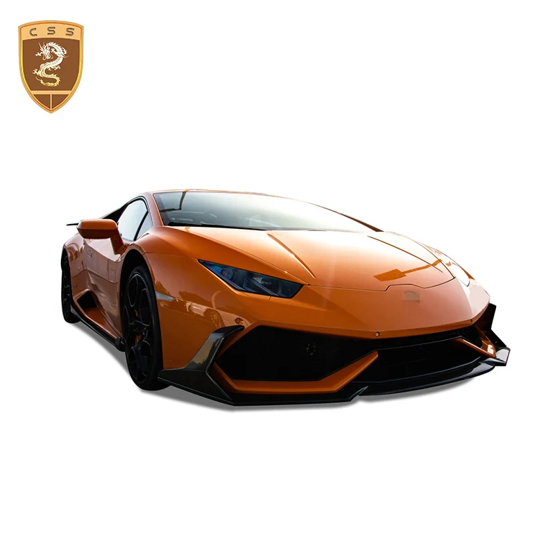 

Fit For Lamborghini Huracan LP 610 Carbon Fiber Front Lip With Side Splitters D Style Car Accessories