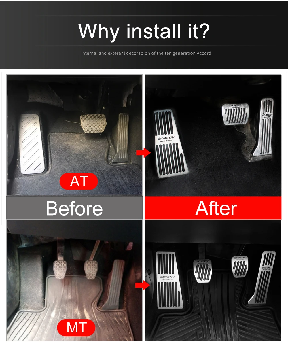 Für Mazda 2 6 GJ CX-5 CX5 KE KF CX8 CX9 2014-2016 2017 2018 2019 2020 2021 2022 2023 Auto Kraftstoff Bremspedale Abdeckung Zubehör – Detail 4